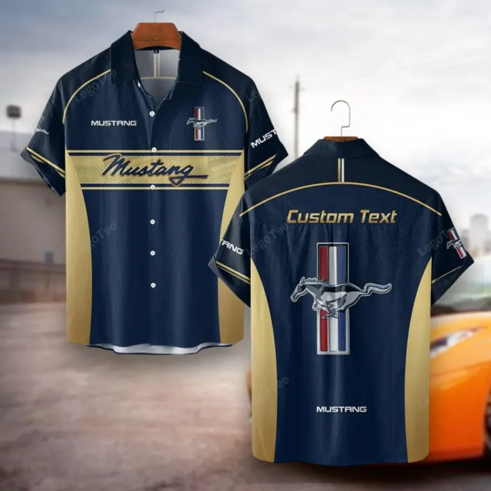 Muscle Car Hawaiian Shirt Exclusive Logo, Engine Lover Button Shirt CAR137