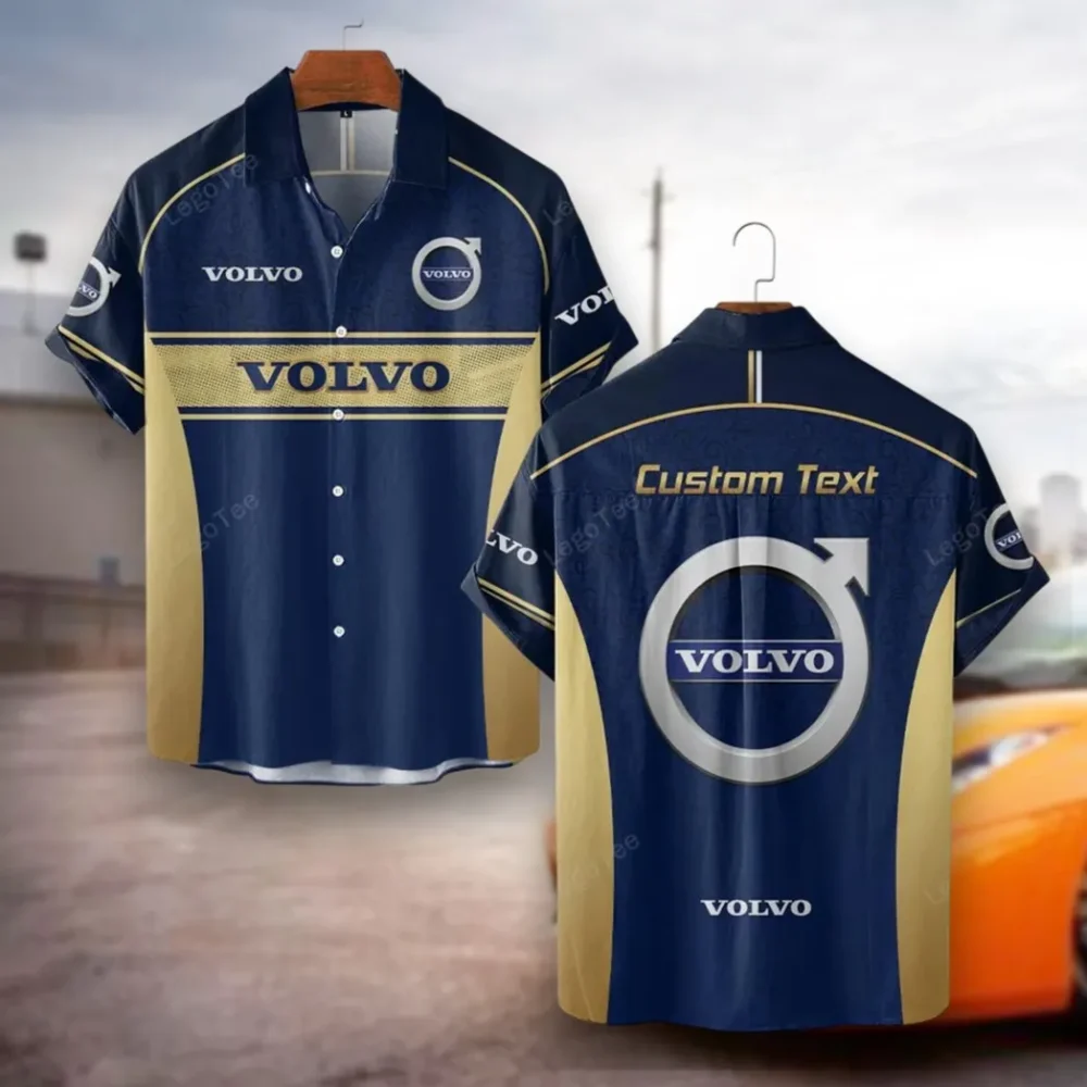 Global Automobile Hawaiian Shirt Exclusive Logo, Auto Fan Button Shirt CAR137