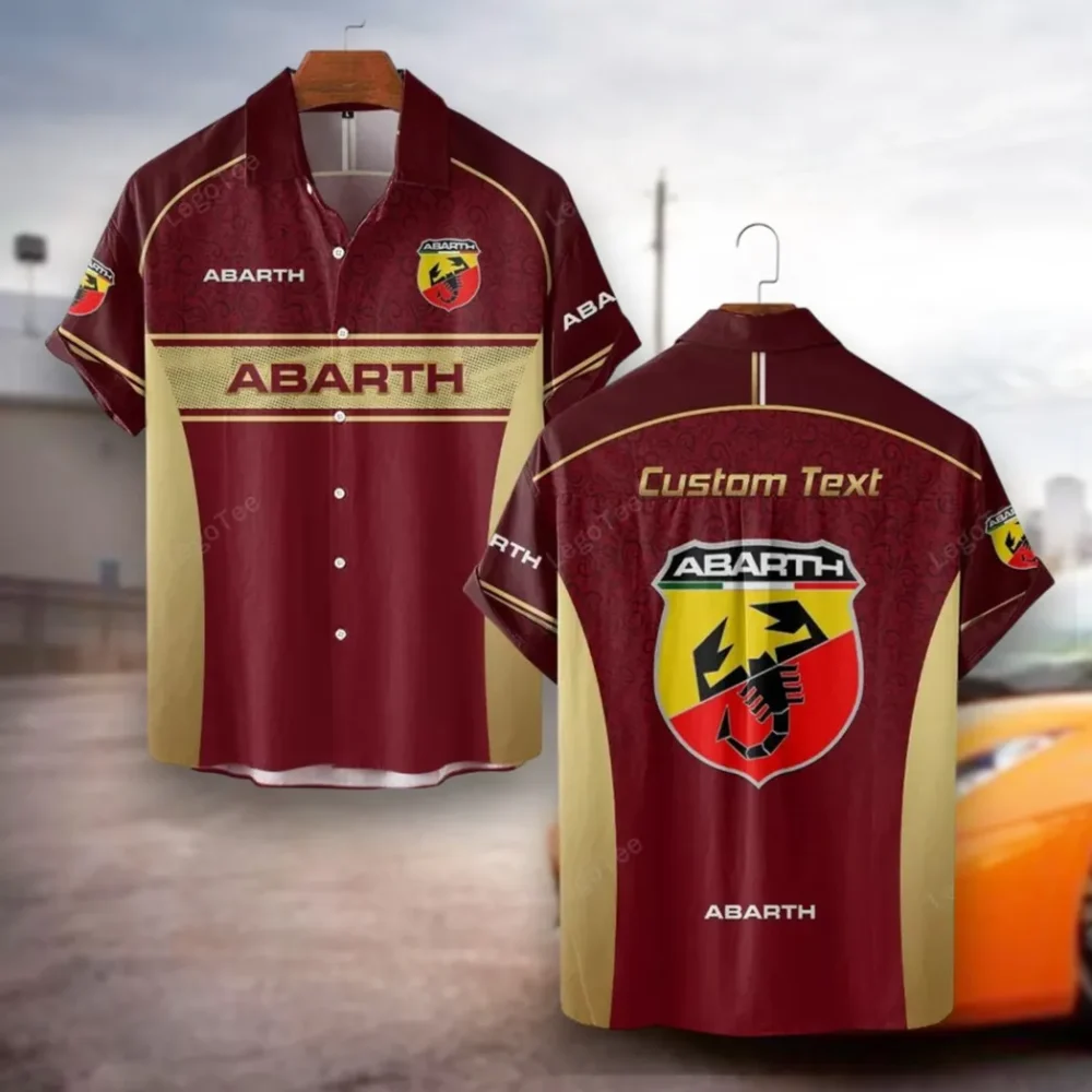 Italian Racing Car Hawaiian Shirt Exclusive Logo, Chrome Wave Button Shirt CAR137
