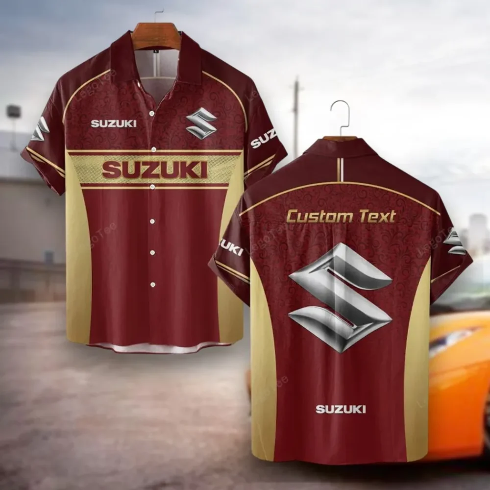 Superbike Hawaiian Shirt Exclusive Logo, Chrome Wave Button Shirt CAR137