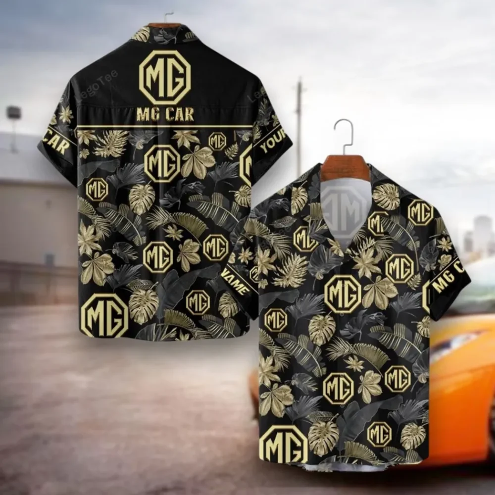 Compact Roadster Hawaiian Shirt Exclusive Logo, Retro Driver Button Shirt CAR139