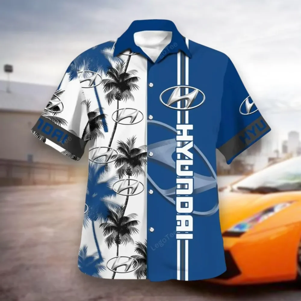 Electric Car Hawaiian Shirt Exclusive Logo, Street Racer Button Shirt CAR143