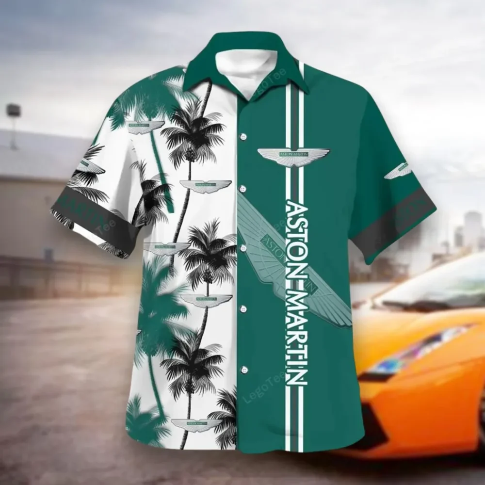Sleek Roadster Hawaiian Shirt Exclusive Logo, Performance Gear Button Shirt CAR143