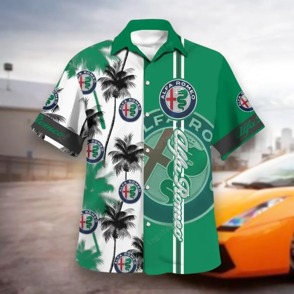 Italian Classic Hawaiian Shirt Exclusive Logo, Open Road Button Shirt CAR143