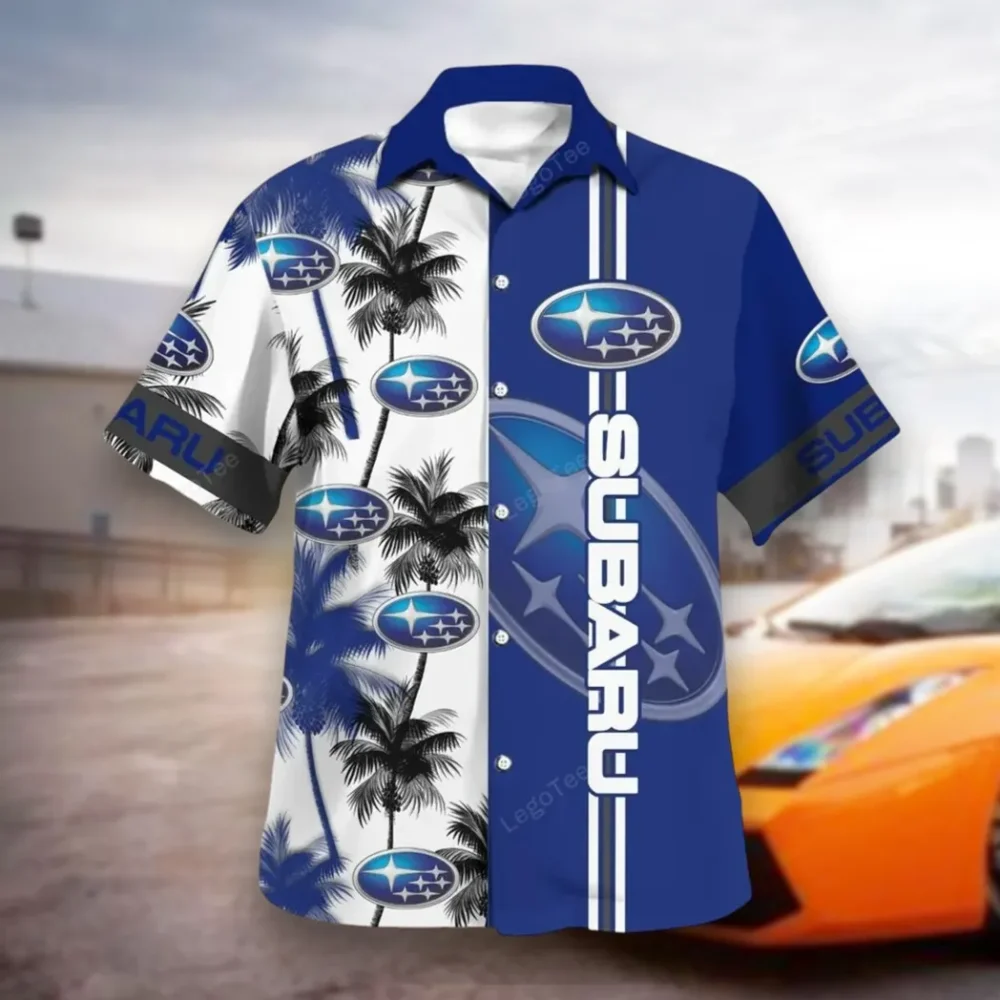 Trail-Ready Auto Hawaiian Shirt Exclusive Logo, Hot Rod Button Shirt CAR143