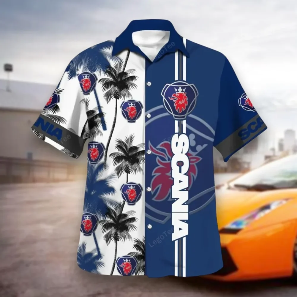 Long-Haul Vehicle Hawaiian Shirt Exclusive Logo, Bold Driver Button Shirt CAR143