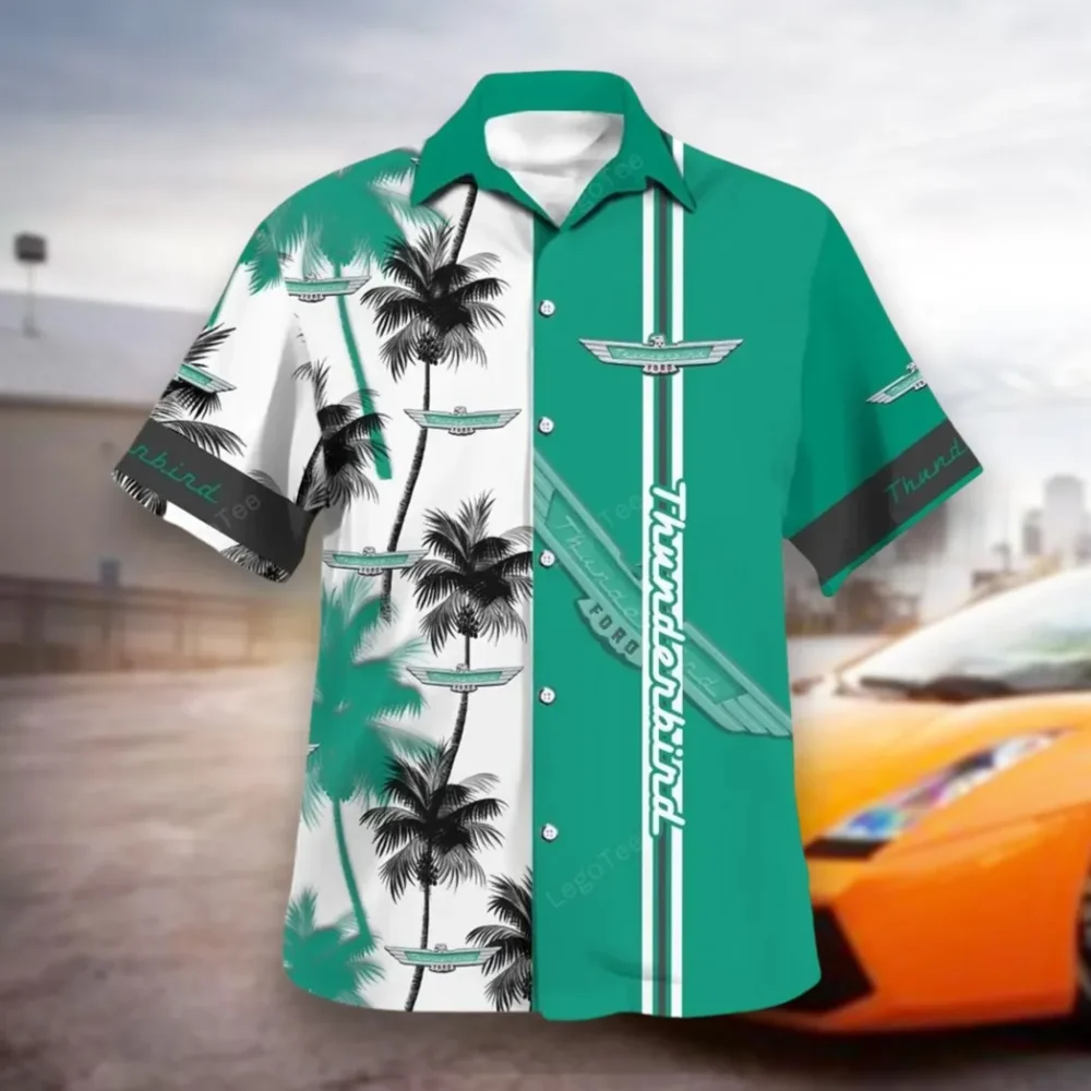 Compact Work Machine Hawaiian Shirt Exclusive Logo, Hot Rod Button Shirt CAR143