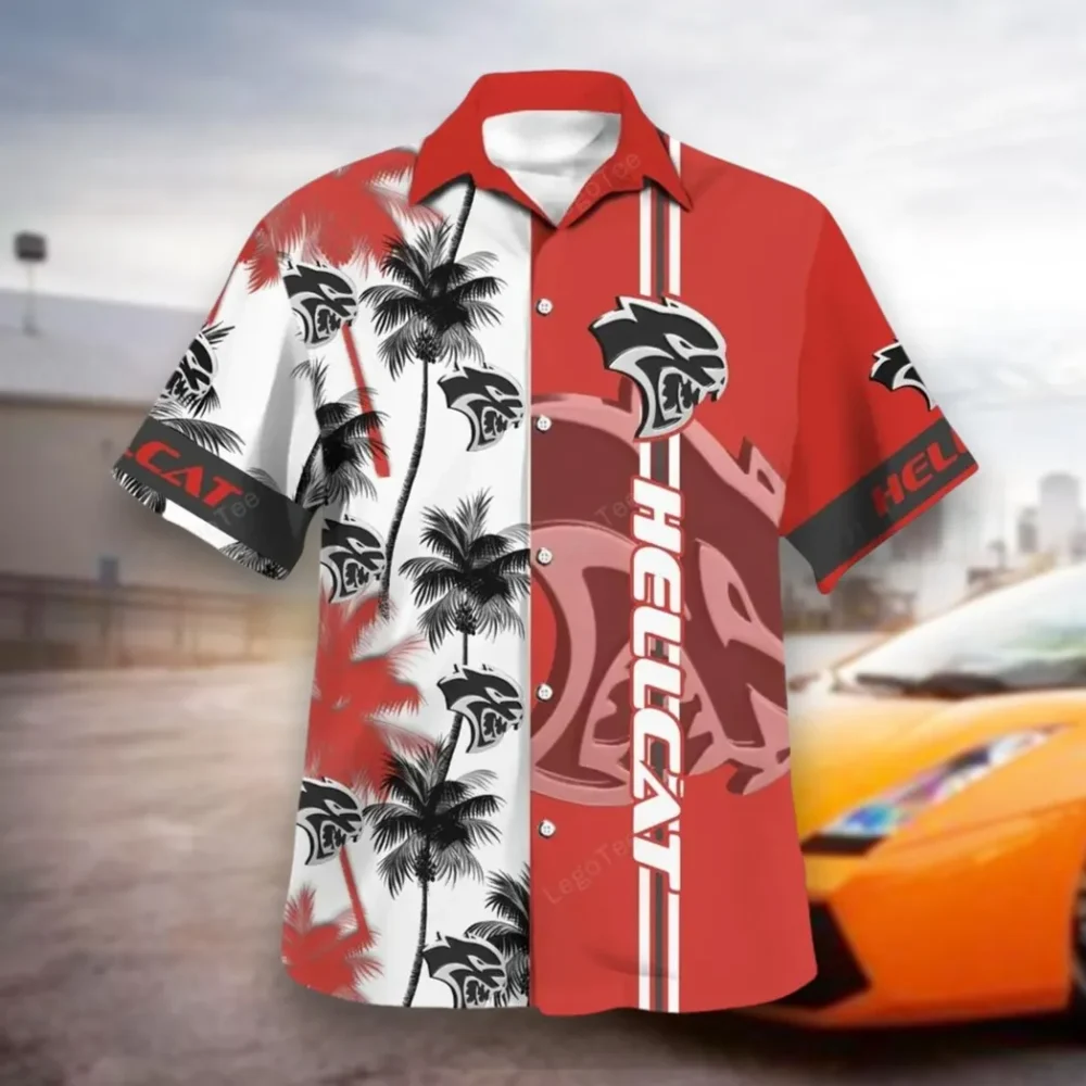 Horsepower Monster Hawaiian Shirt Exclusive Logo, Motorsport Vibe Button Shirt CAR143