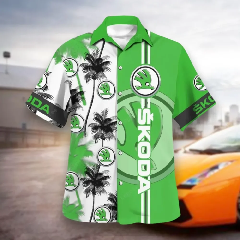 City-Friendly Auto Hawaiian Shirt Exclusive Logo, Open Road Button Shirt CAR143