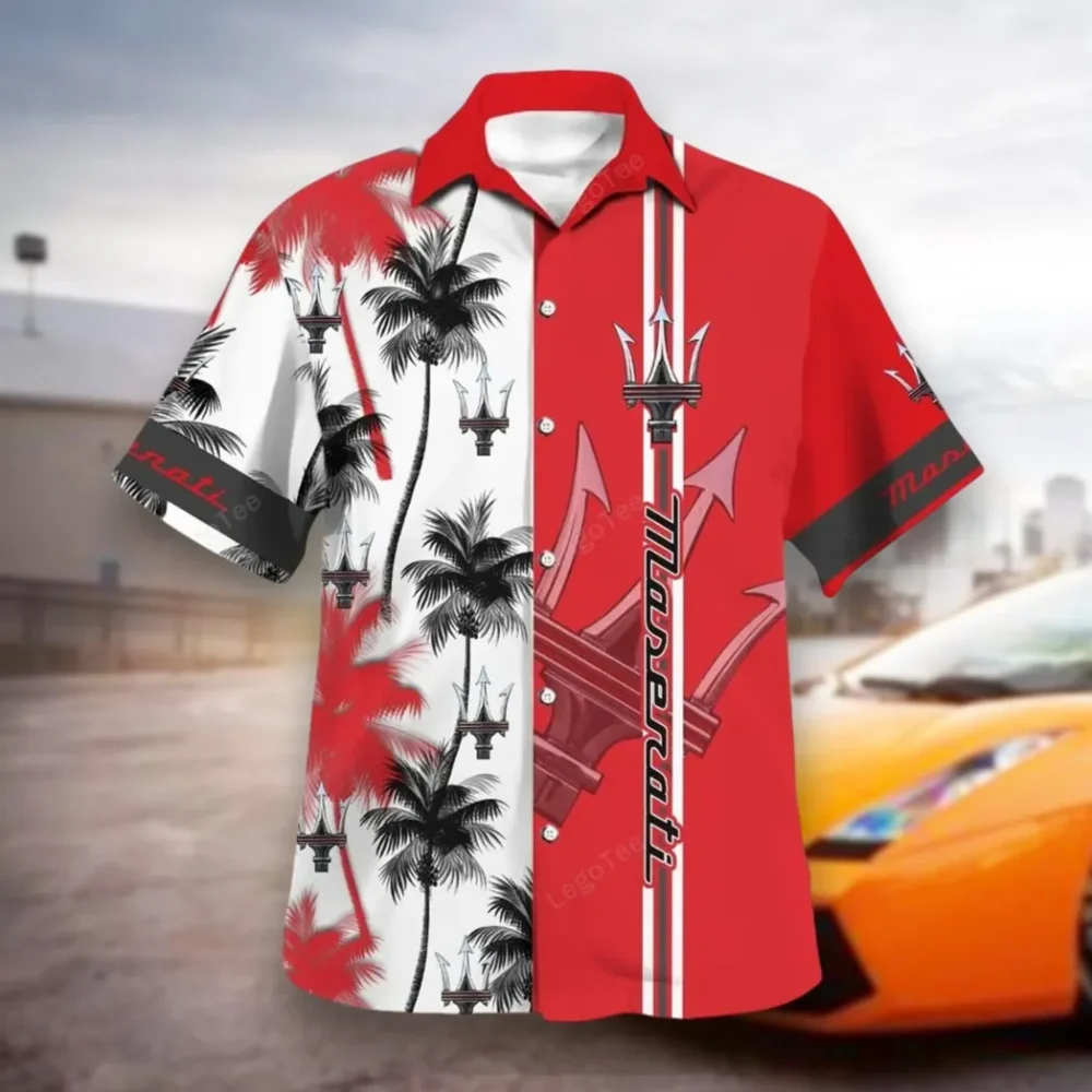 Supercar Hawaiian Shirt Exclusive Logo, Motorsport Vibe Button Shirt CAR143