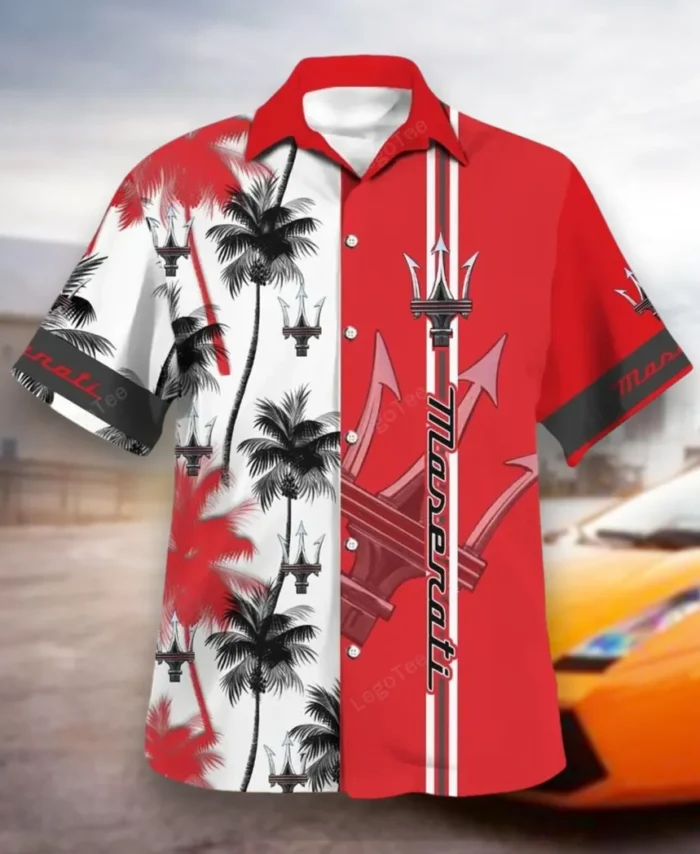 Supercar Hawaiian Shirt Exclusive Logo, Motorsport Vibe Button Shirt CAR143