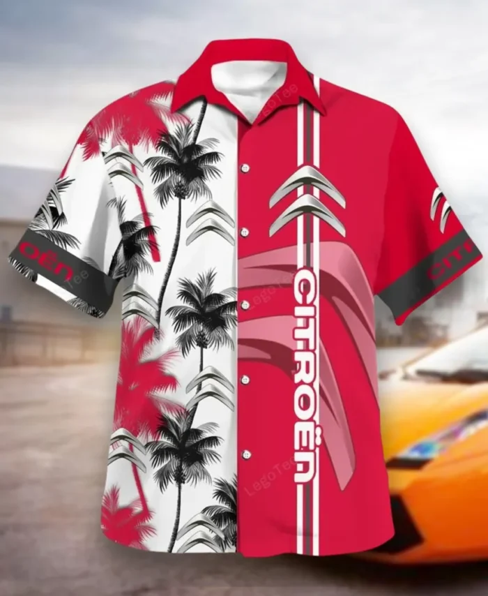 Family Car Hawaiian Shirt Exclusive Logo, Auto Fan Button Shirt CAR143