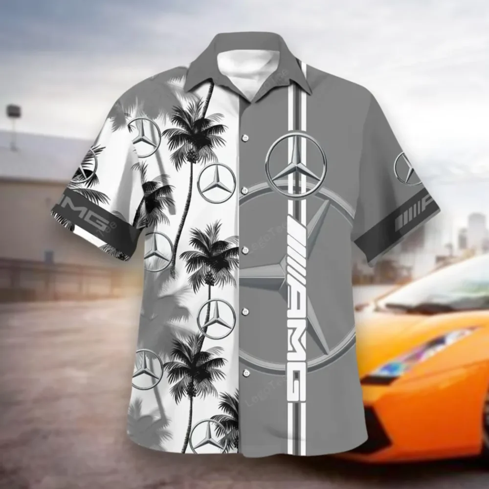 Performance Car Hawaiian Shirt Exclusive Logo, Rider's Paradise Button Shirt CAR143