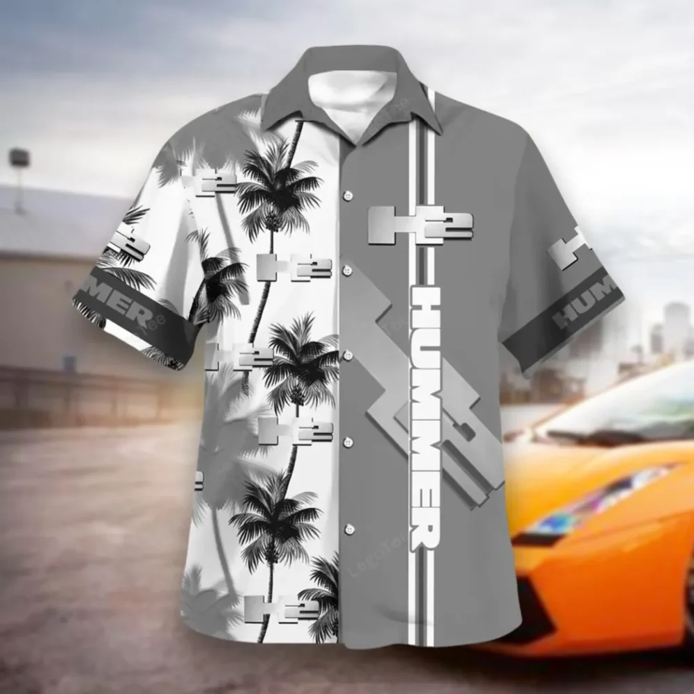 Adventure-Ready Hawaiian Shirt Exclusive Logo, Car Meet Button Shirt CAR143