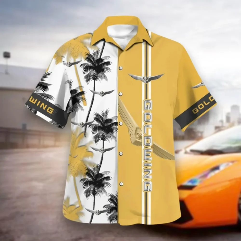 Luxury Touring Bike Hawaiian Shirt Exclusive Logo, Street-Ready Button Shirt CAR143