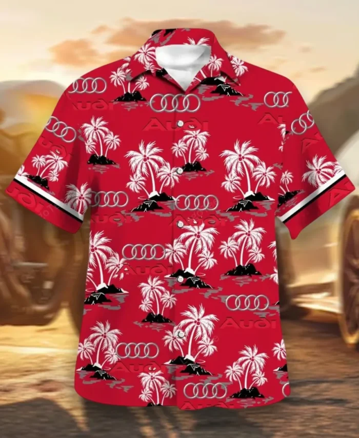 Modern Coupe Hawaiian Shirt Exclusive Logo, Motorsport Vibe Button Shirt CAR144