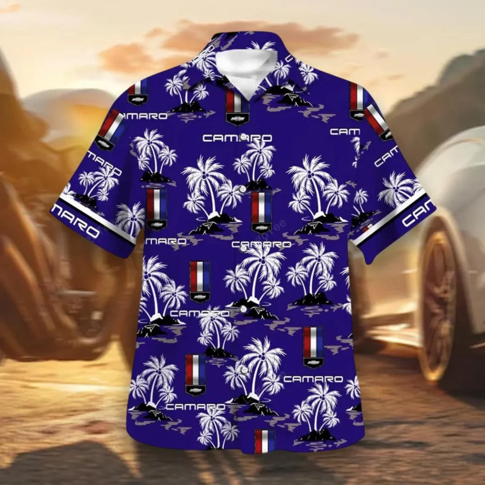 American Pony Car Hawaiian Shirt Exclusive Logo, Car Meet Button Shirt CAR144