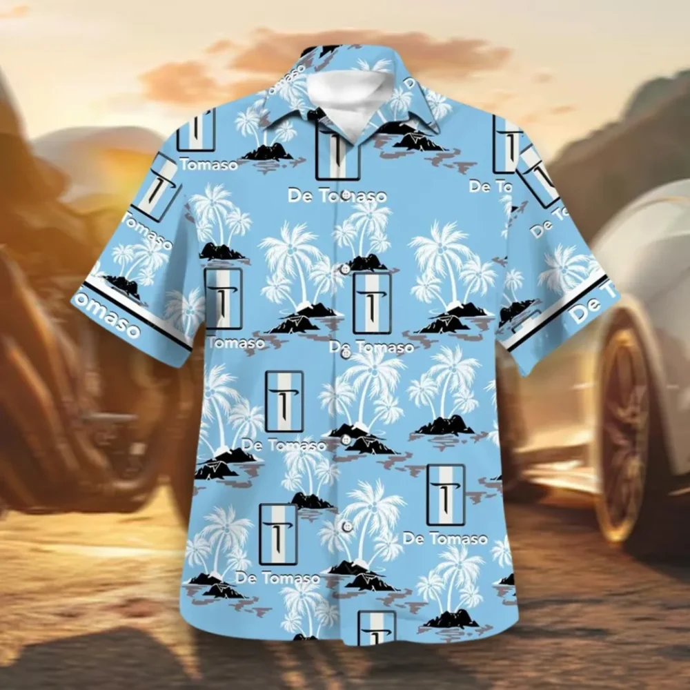 Sleek Speedster Hawaiian Shirt Exclusive Logo, Auto Fan Button Shirt CAR144