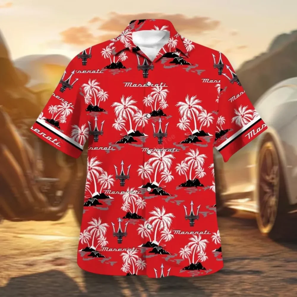 Performance Car Hawaiian Shirt Exclusive Logo, Auto Fan Button Shirt CAR144