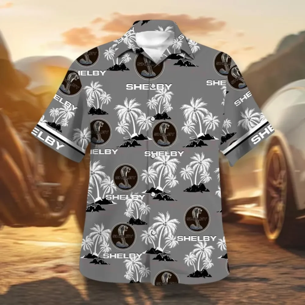 High-Horsepower Hawaiian Shirt Exclusive Logo, Retro Driver Button Shirt CAR144