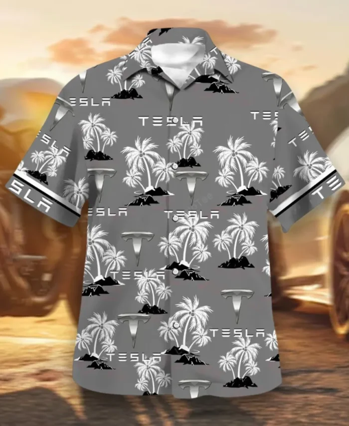 EV Sedan Hawaiian Shirt Exclusive Logo, Street Racer Button Shirt CAR144
