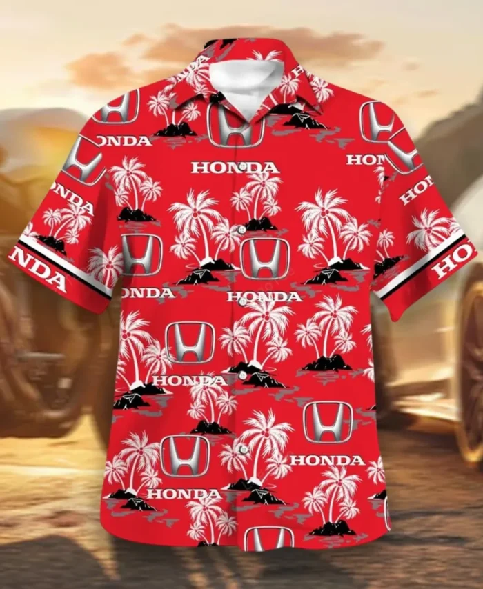 Hatchback Hawaiian Shirt Exclusive Logo, Road-Trip Ready Button Shirt CAR144