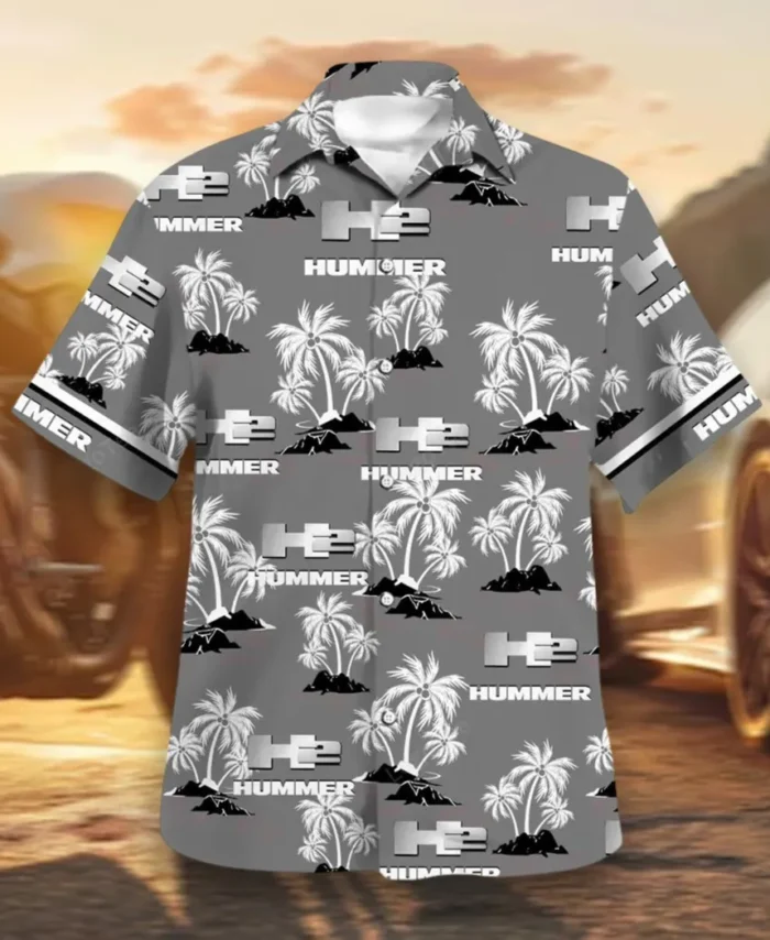 Large Off-Road SUV Hawaiian Shirt Exclusive Logo, Hot Rod Button Shirt CAR144