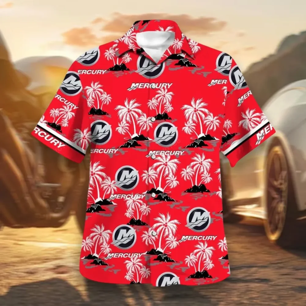 Watercraft Motor Hawaiian Shirt Exclusive Logo, Motorsport Vibe Button Shirt CAR144