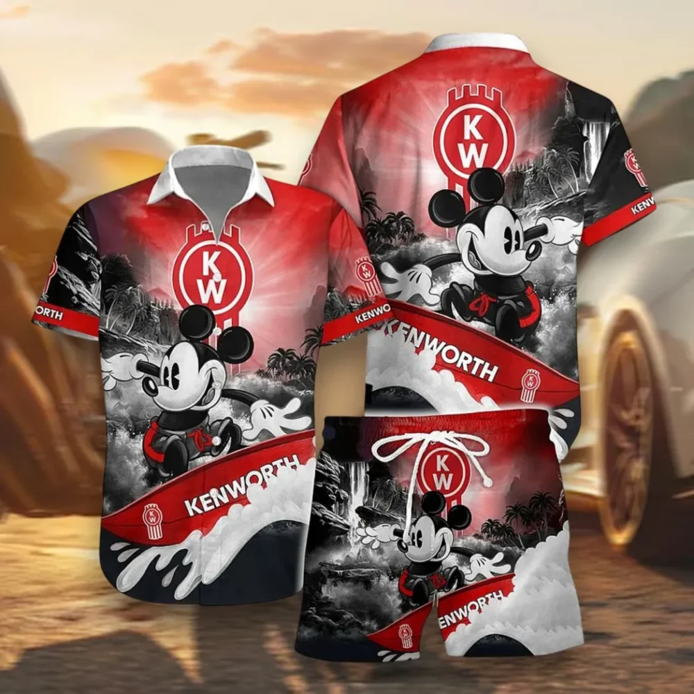 Road-Ready Truck Hawaiian Shirt Exclusive Logo, Chrome Wave Button Shirt CAR151