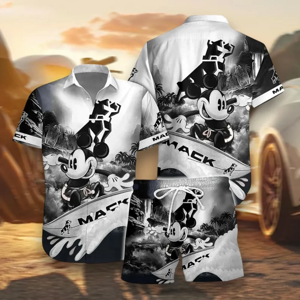 Long-Haul Vehicle Hawaiian Shirt Exclusive Logo, Custom Garage Button Shirt CAR151