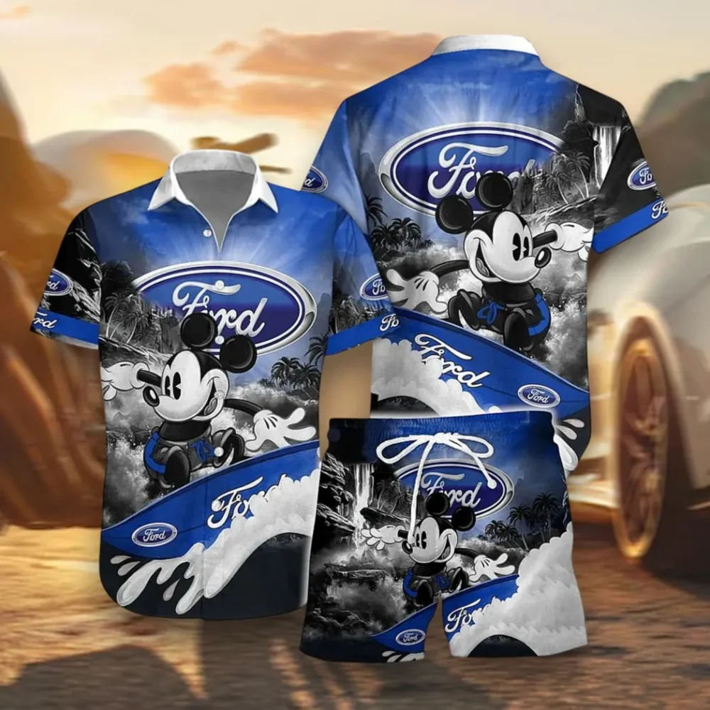 American Classic Hawaiian Shirt Exclusive Logo, Motorsport Vibe Button Shirt CAR151