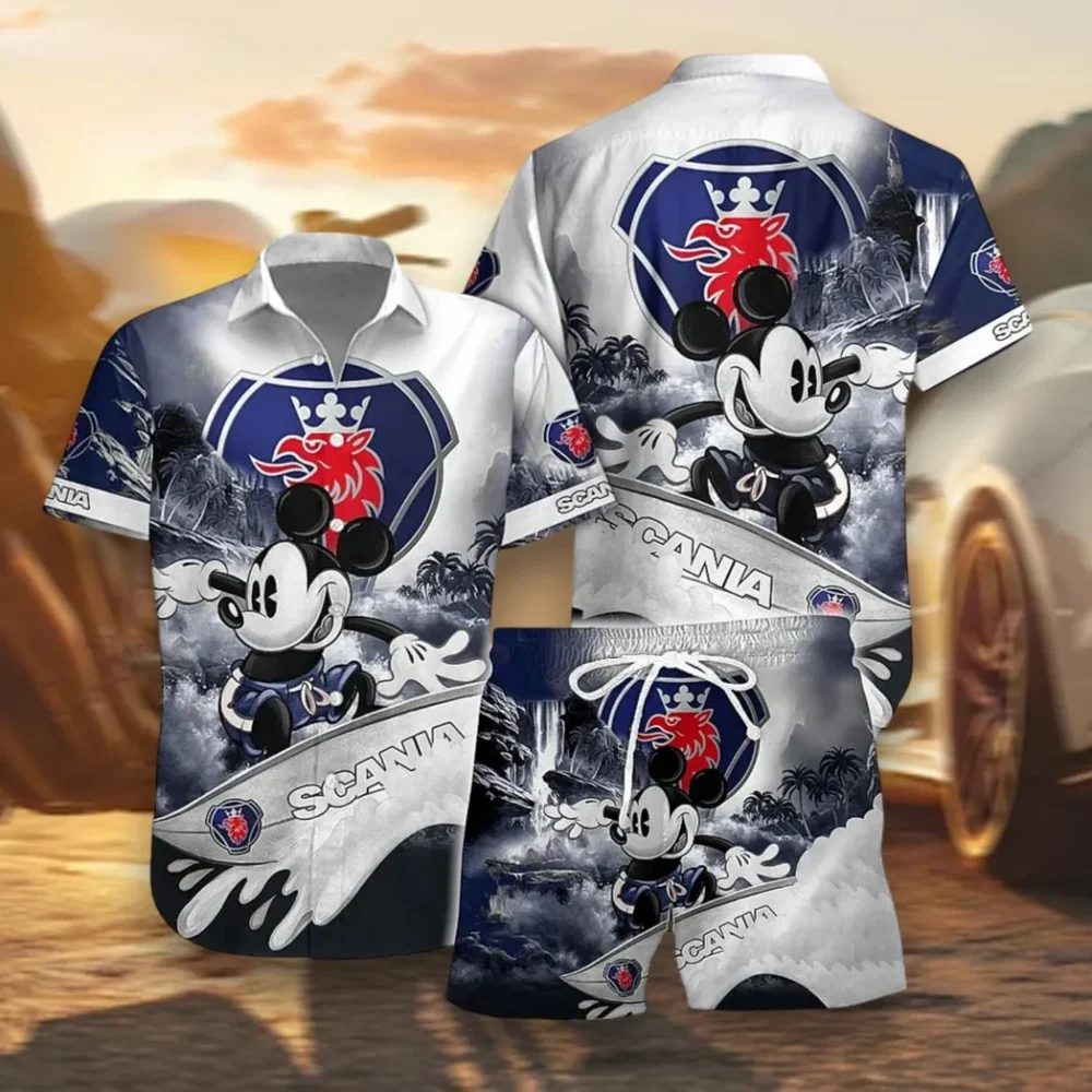 Logistics Truck Hawaiian Shirt Exclusive Logo, Engine Lover Button Shirt CAR151