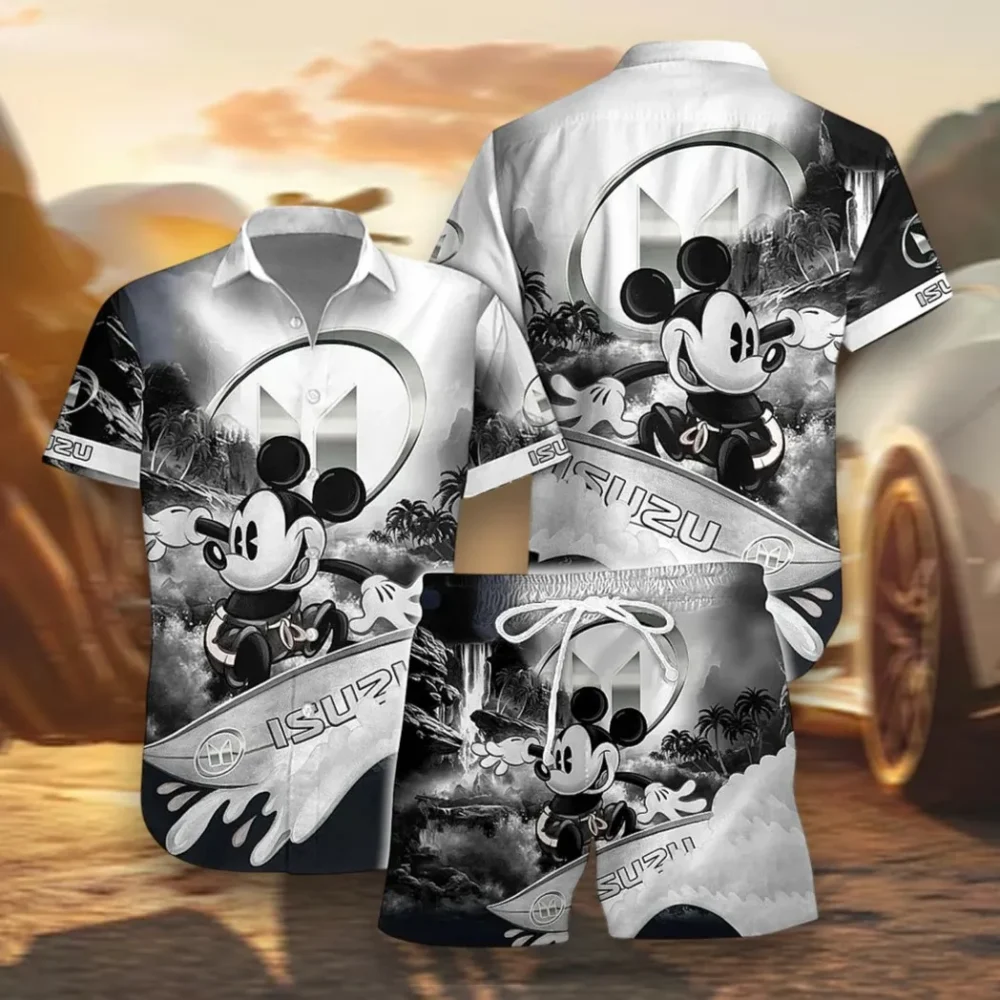 Durable Truck Hawaiian Shirt Exclusive Logo, Chrome Wave Button Shirt CAR151