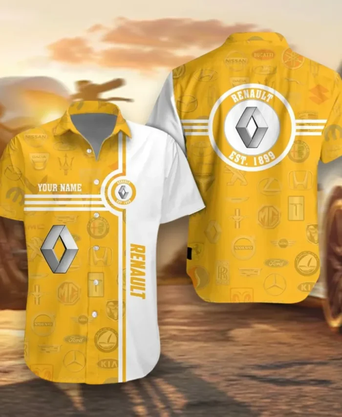 French Car Hawaiian Shirt Exclusive Logo, Rider's Paradise Button Shirt CAR174