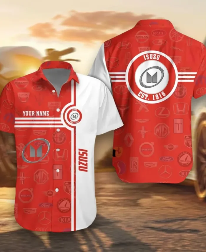 Commercial Workhorse Hawaiian Shirt Exclusive Logo, Gearhead Style Button Shirt CAR174