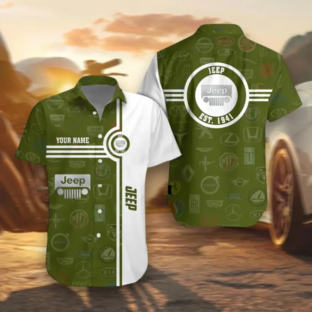 Adventure Car Hawaiian Shirt Exclusive Logo, Rider's Paradise Button Shirt CAR174