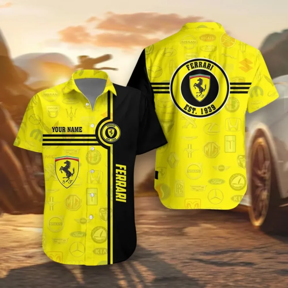 Iconic Vehicle Hawaiian Shirt Exclusive Logo, Open Road Button Shirt CAR174