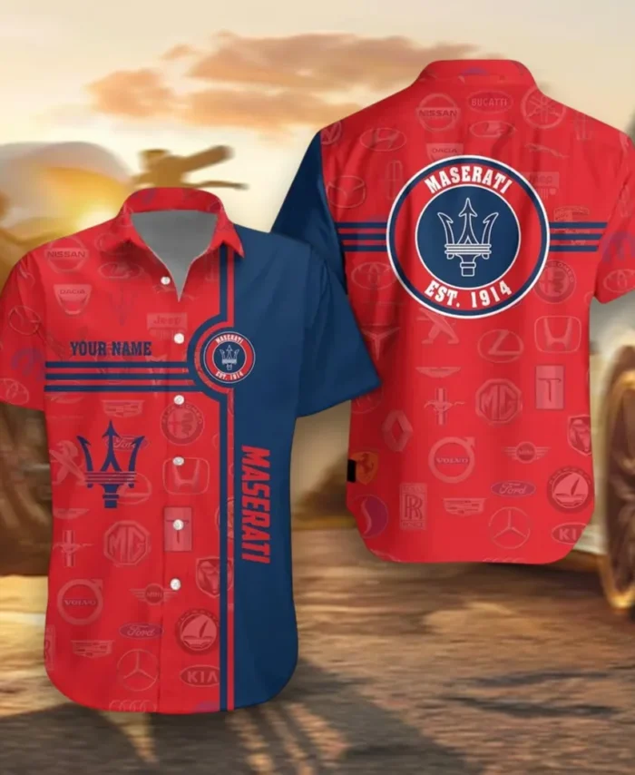 Premium Sports Sedan Hawaiian Shirt Exclusive Logo, Summer Garage Button Shirt CAR174