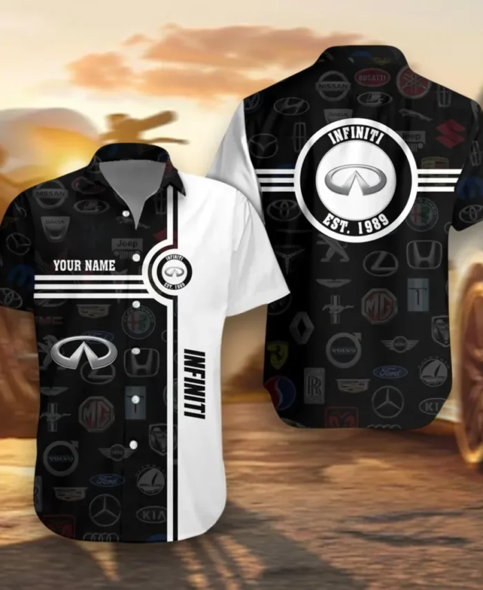 Luxury SUV Hawaiian Shirt Exclusive Logo, Performance Gear Button Shirt CAR174