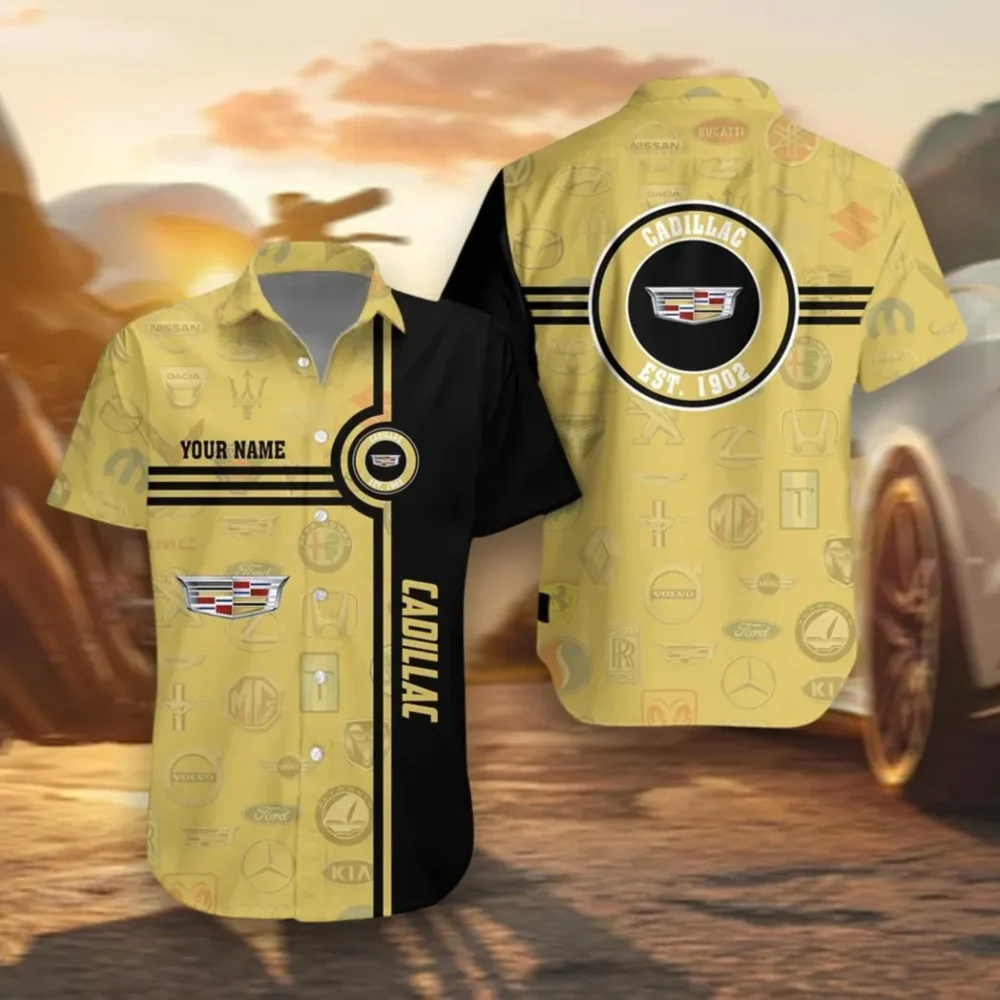 Luxury Sedan Hawaiian Shirt Exclusive Logo, Performance Gear Button Shirt CAR174