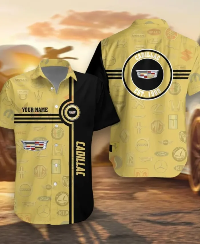 Luxury Sedan Hawaiian Shirt Exclusive Logo, Performance Gear Button Shirt CAR174
