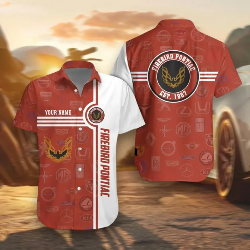 Iconic Vehicle Hawaiian Shirt Exclusive Logo, Bold Driver Button Shirt CAR174