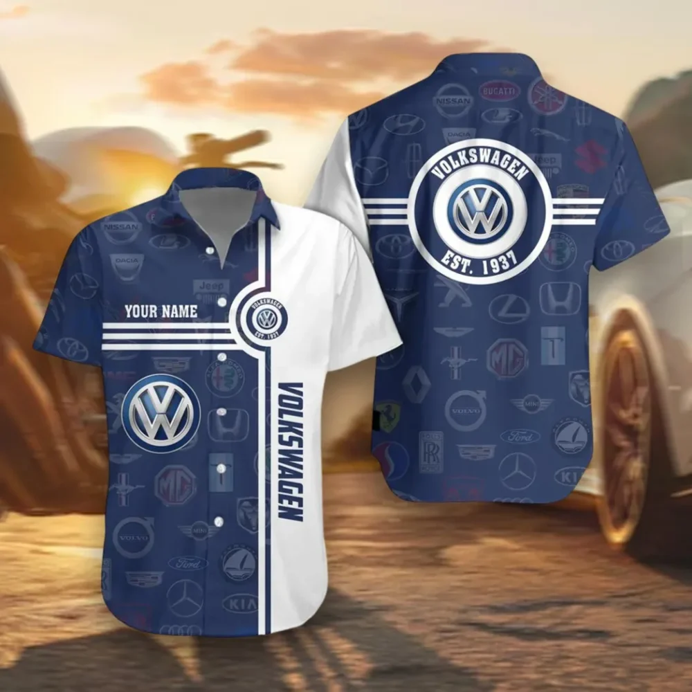 Small SUV Hawaiian Shirt Exclusive Logo, Road Life Button Shirt CAR174