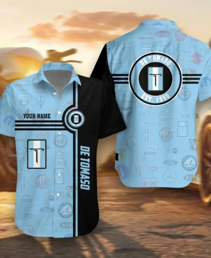 Sleek Speedster Hawaiian Shirt Exclusive Logo, Open Road Button Shirt CAR174