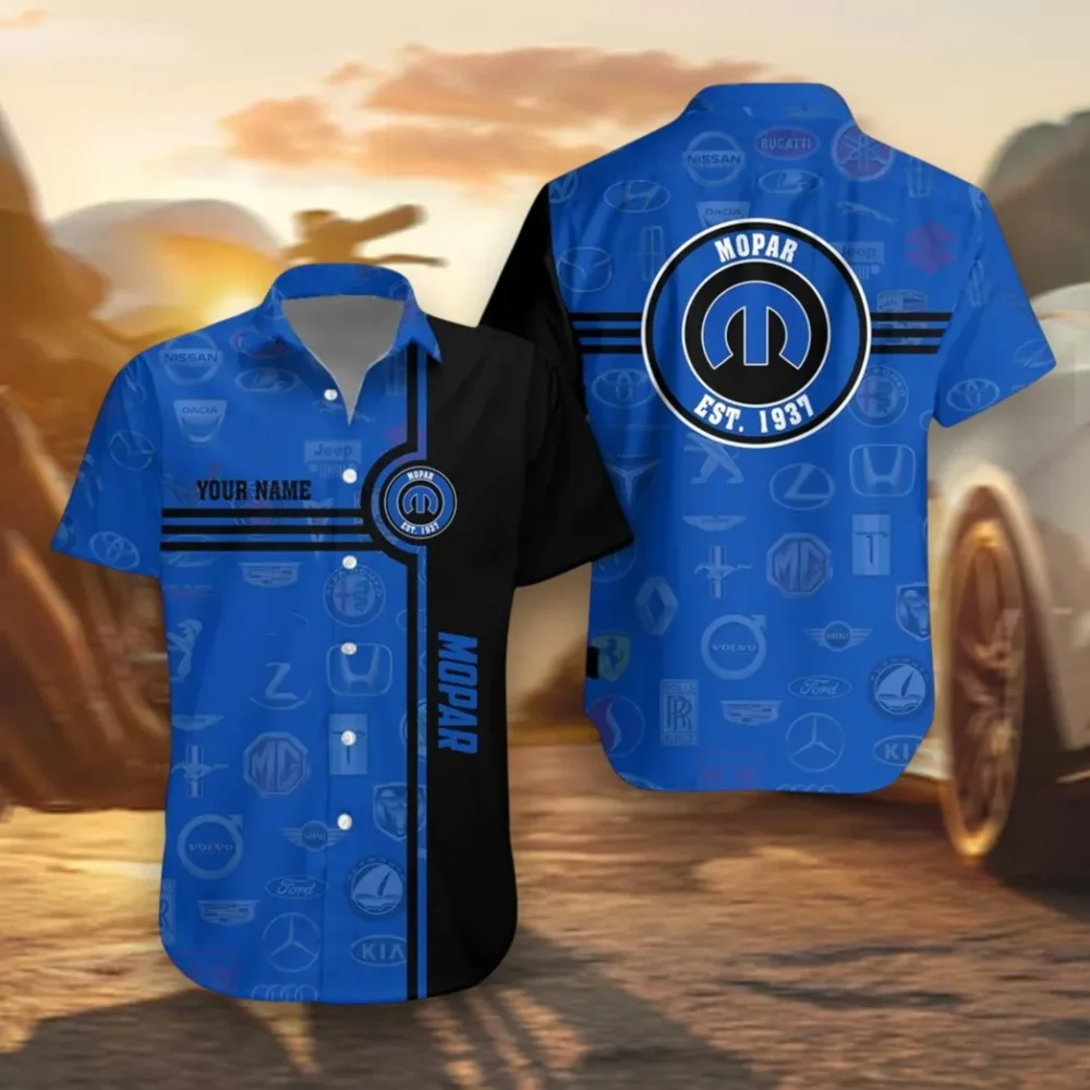Powertrain Upgrades Hawaiian Shirt Exclusive Logo, Drift-Ready Button Shirt CAR174