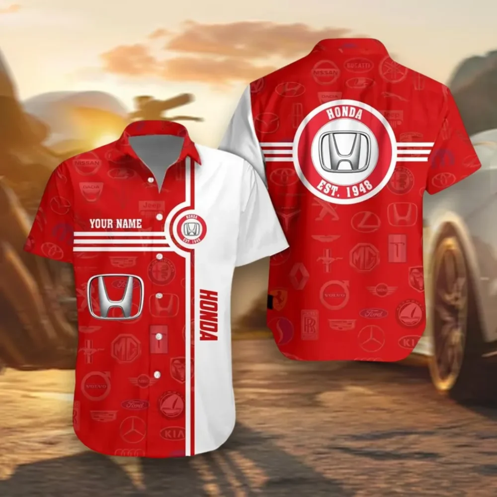 Crossover Hawaiian Shirt Exclusive Logo, Street Racer Button Shirt CAR174
