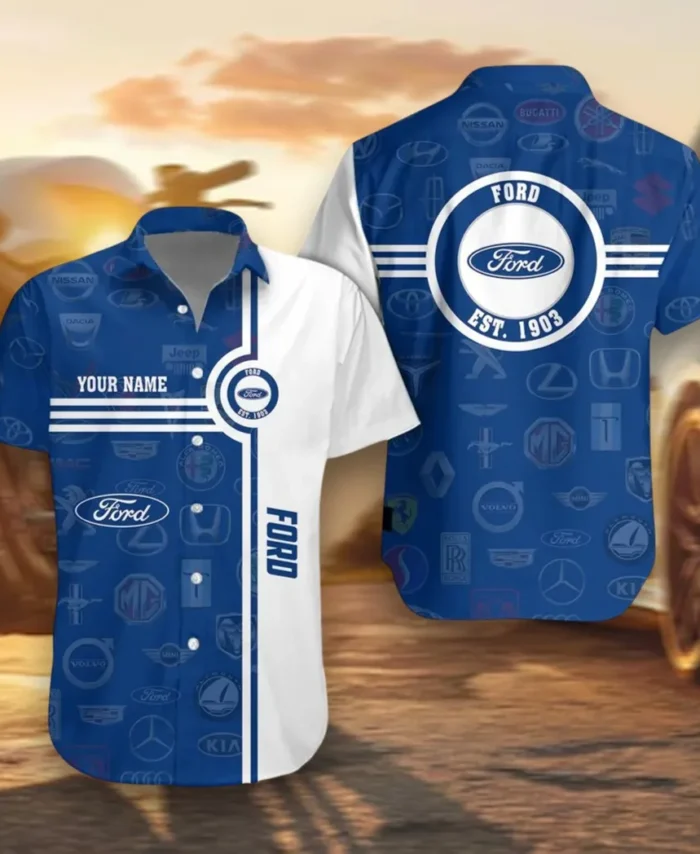 American Car Hawaiian Shirt Exclusive Logo, Motor Culture Button Shirt CAR174