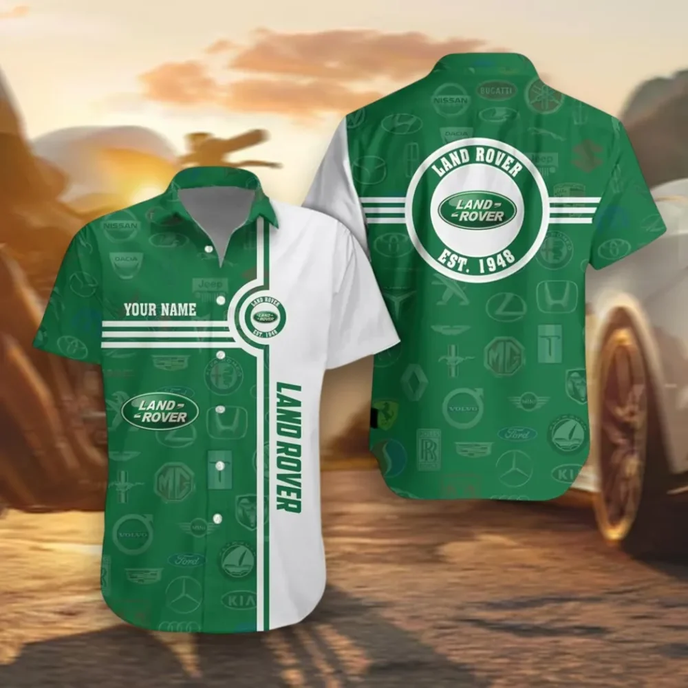 All-Terrain SUV Hawaiian Shirt Exclusive Logo, Motorsport Vibe Button Shirt CAR174