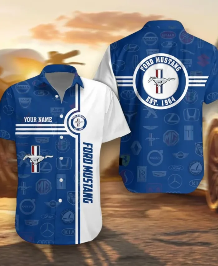Pony Car Hawaiian Shirt Exclusive Logo, Custom Ride Button Shirt CAR174
