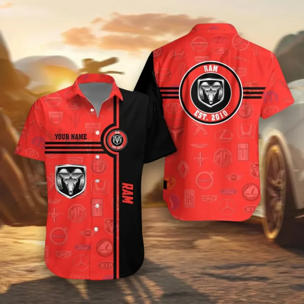 Hauling Truck Hawaiian Shirt Exclusive Logo, Road-Trip Ready Button Shirt CAR174